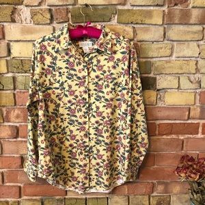 Lands End floral button down shirt size M